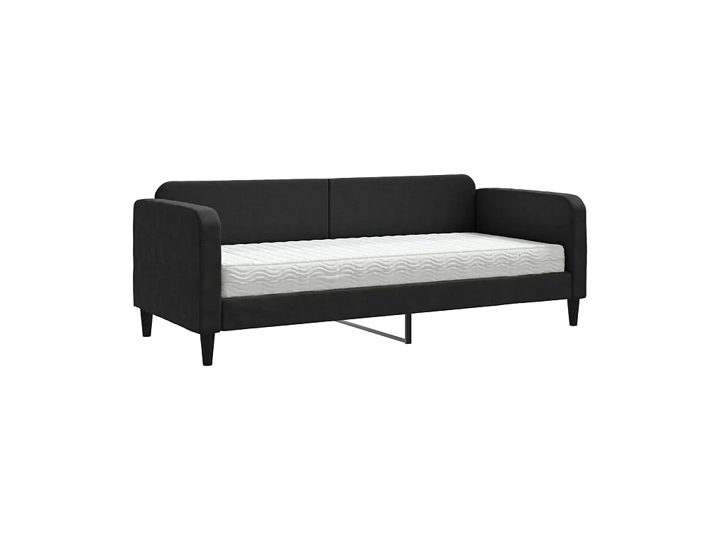 Tagesbett,Sofabett mit Matratze Schwarz 80x200 cm Stoff -gkd67960