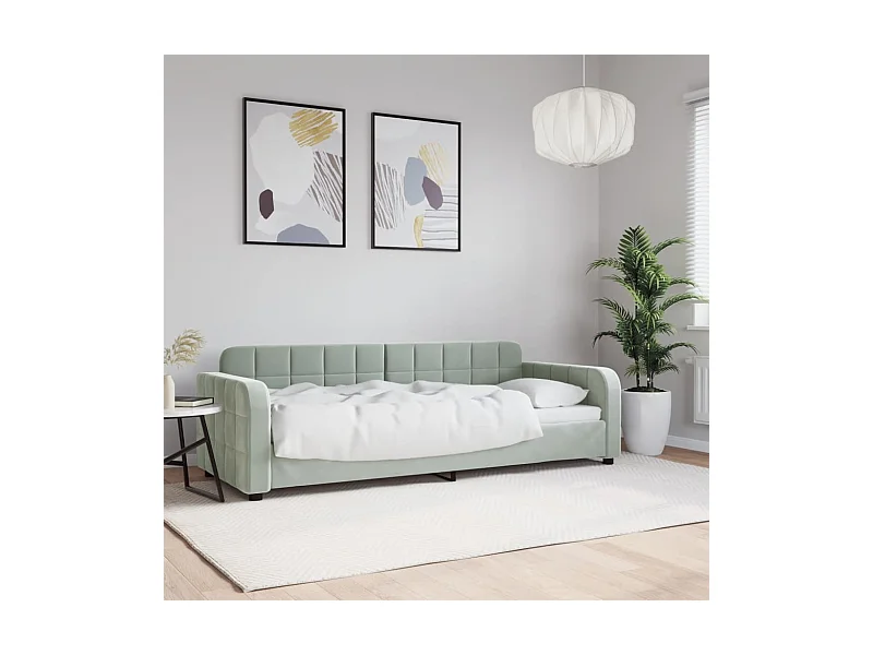 Sofá cama - 80x200 cm terciopelo gris claro ES20184