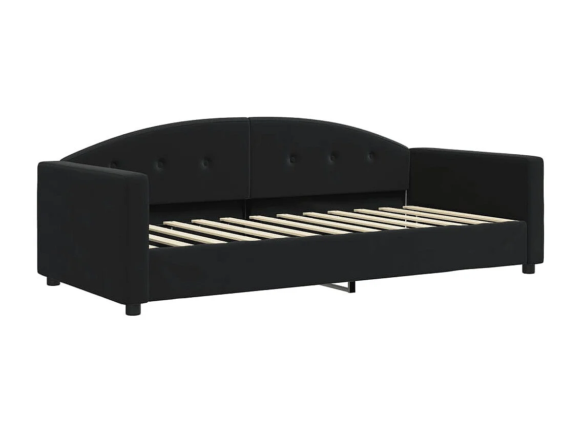 Lit - 90x200 cm avec matelas noir velours WVGQ8309