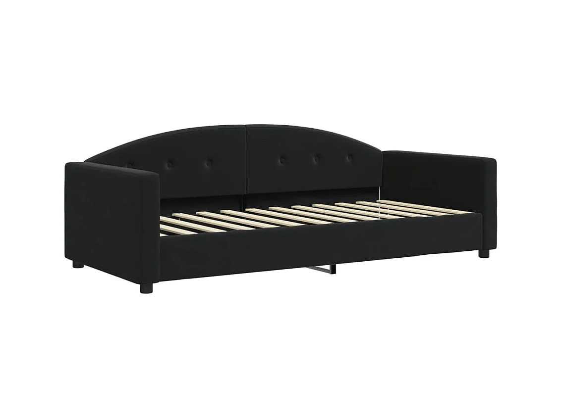 Tagesbett,Sofabett mit Matratze Schwarz 90x200 cm Samt -gkd15110