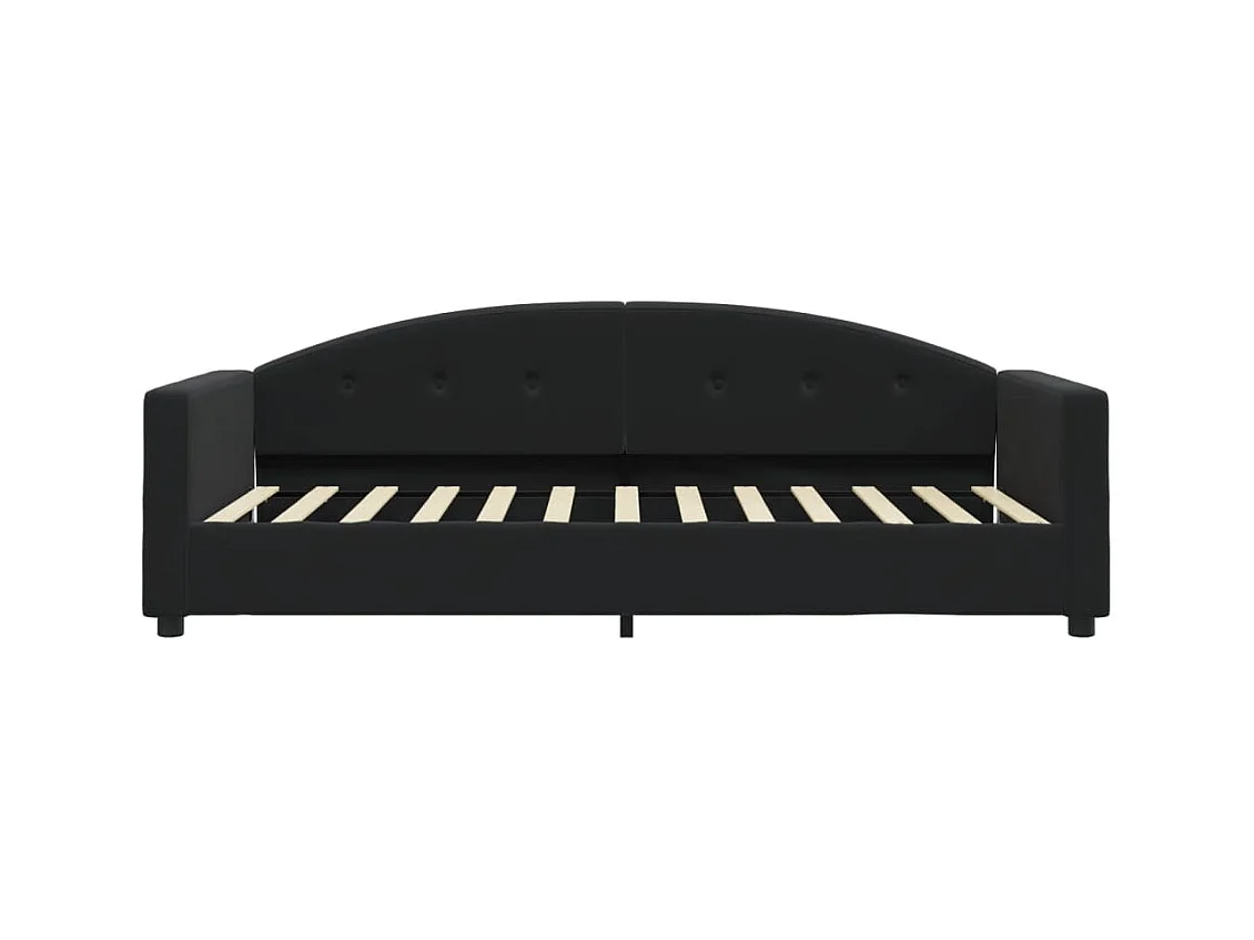 Tagesbett,Sofabett mit Matratze Schwarz 90x200 cm Samt -gkd15110