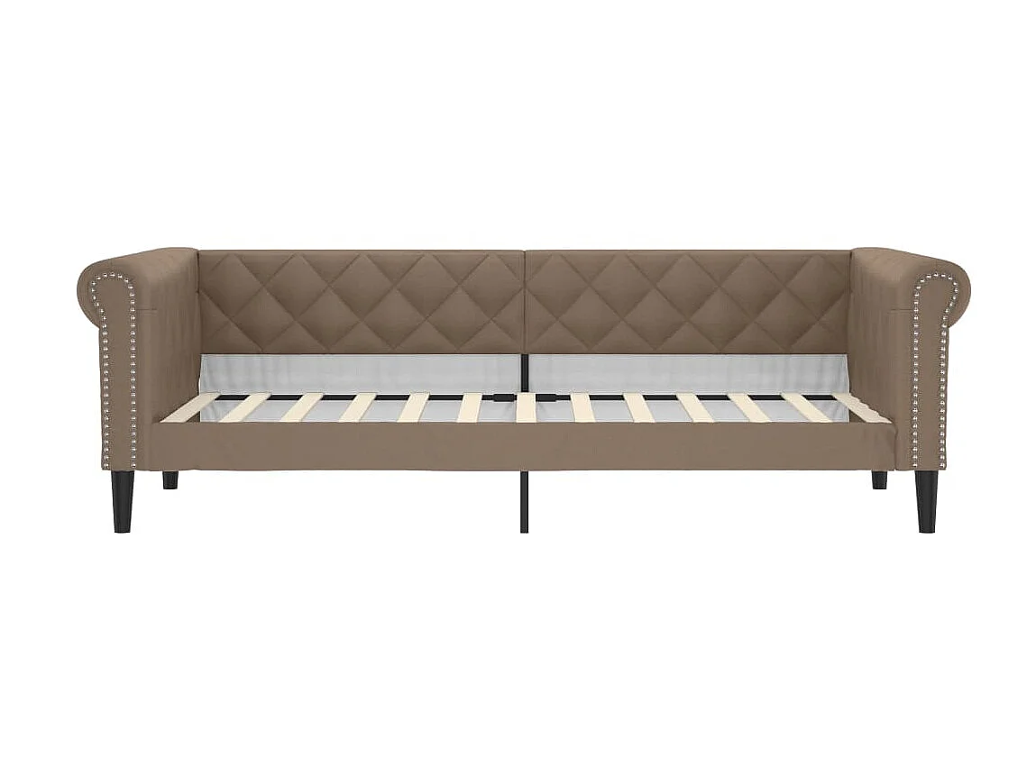 Sofá-cama 100x200 cm couro artificial cappuccino PT397836