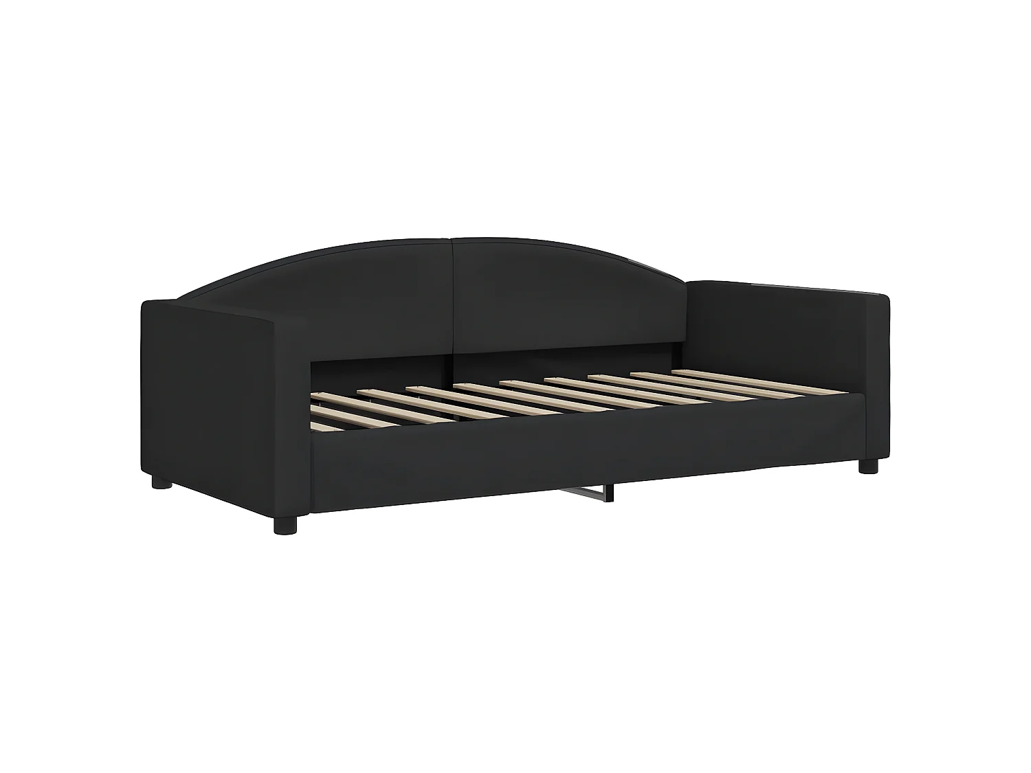 Sofá-cama 90x190 cm com colchão tecido preto PT860917