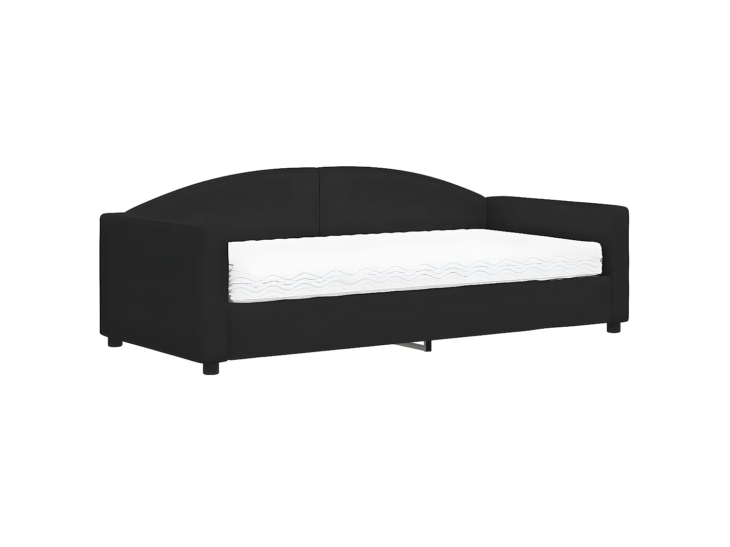 Sofá-cama 90x190 cm com colchão tecido preto PT860917