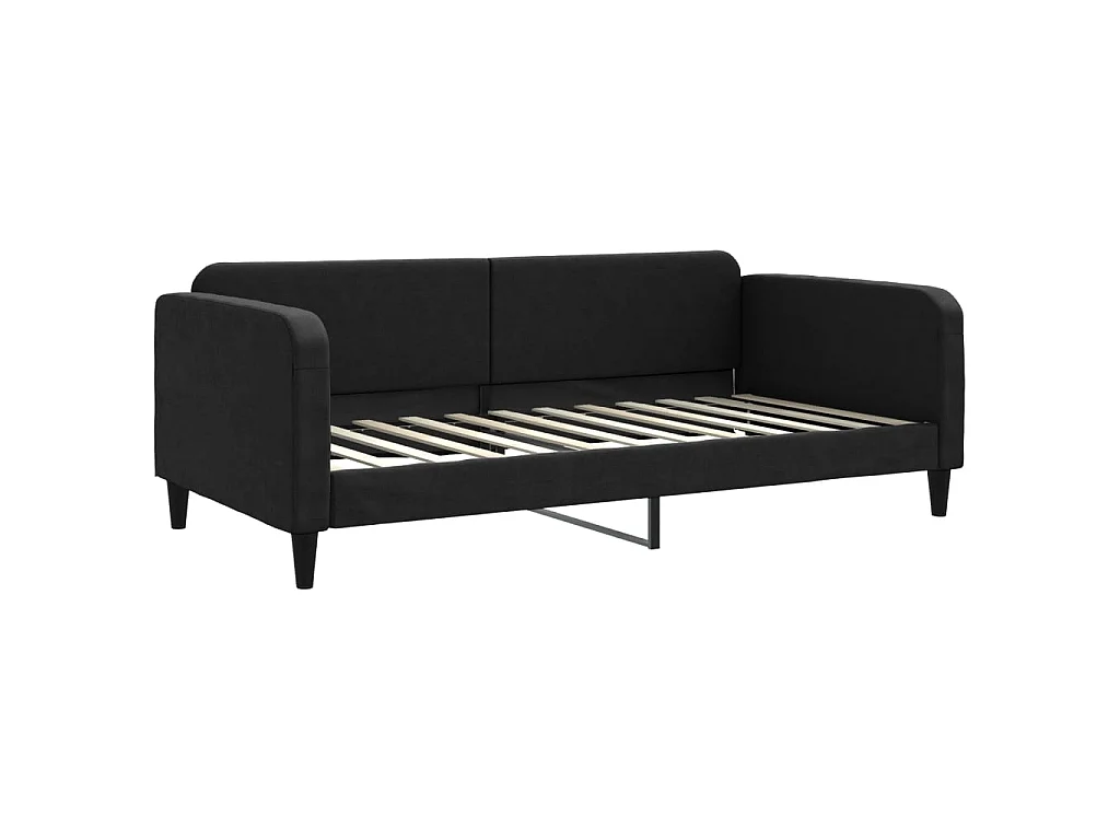 Lit - 100x200 cm avec matelas noir tissu WVGQ6795