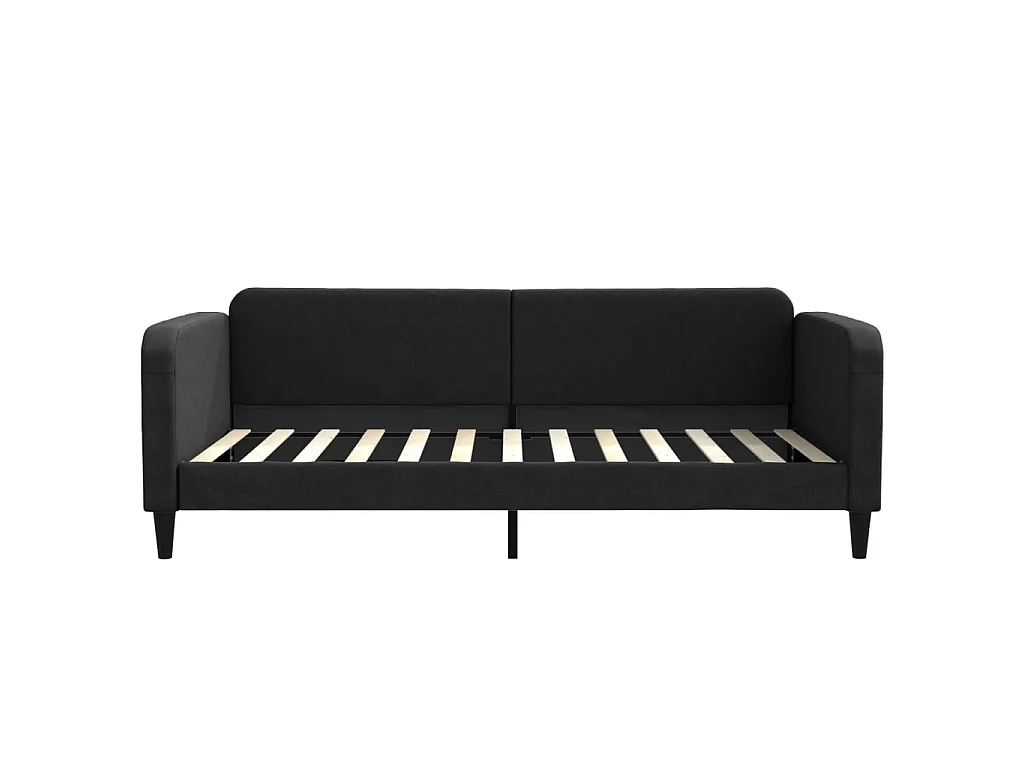 Lit - 100x200 cm avec matelas noir tissu WVGQ6795