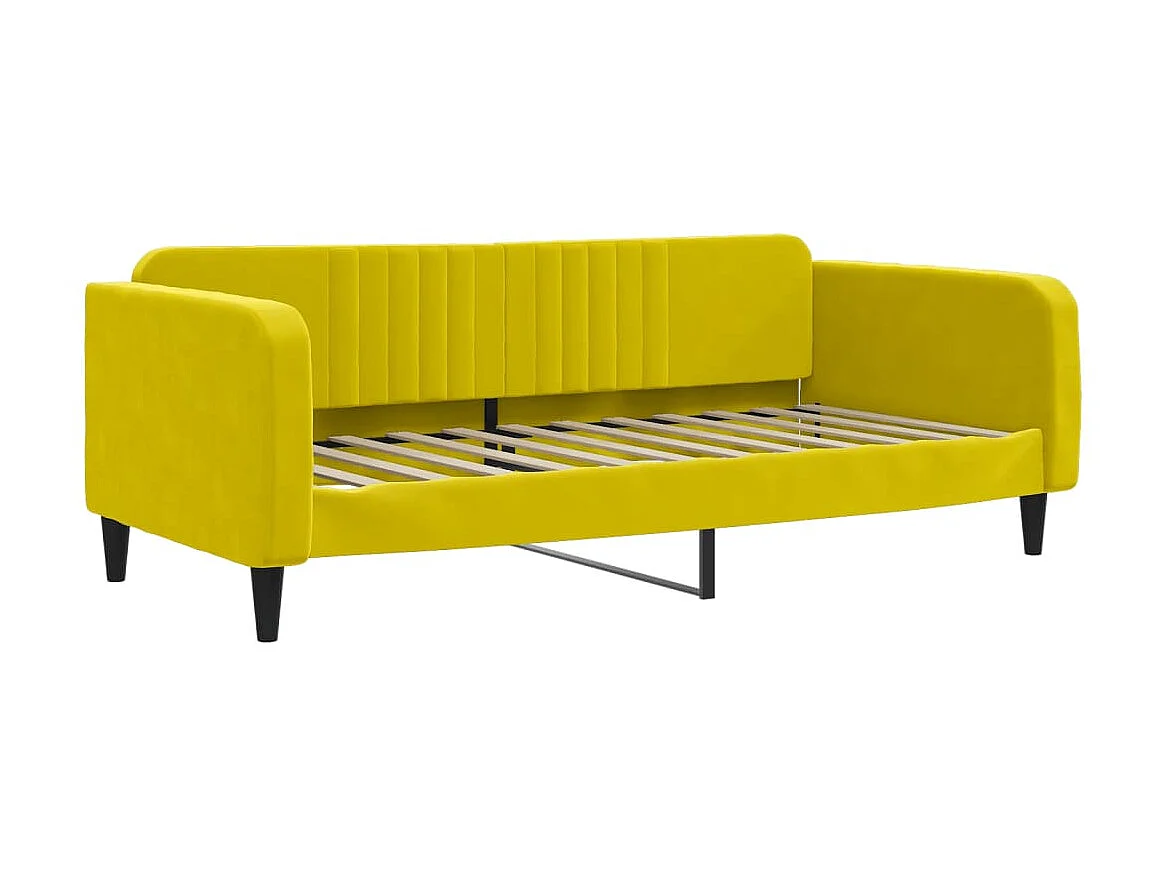 Tagesbett,Sofabett mit Matratze Gelb 100x200 cm Samt -gkd35398