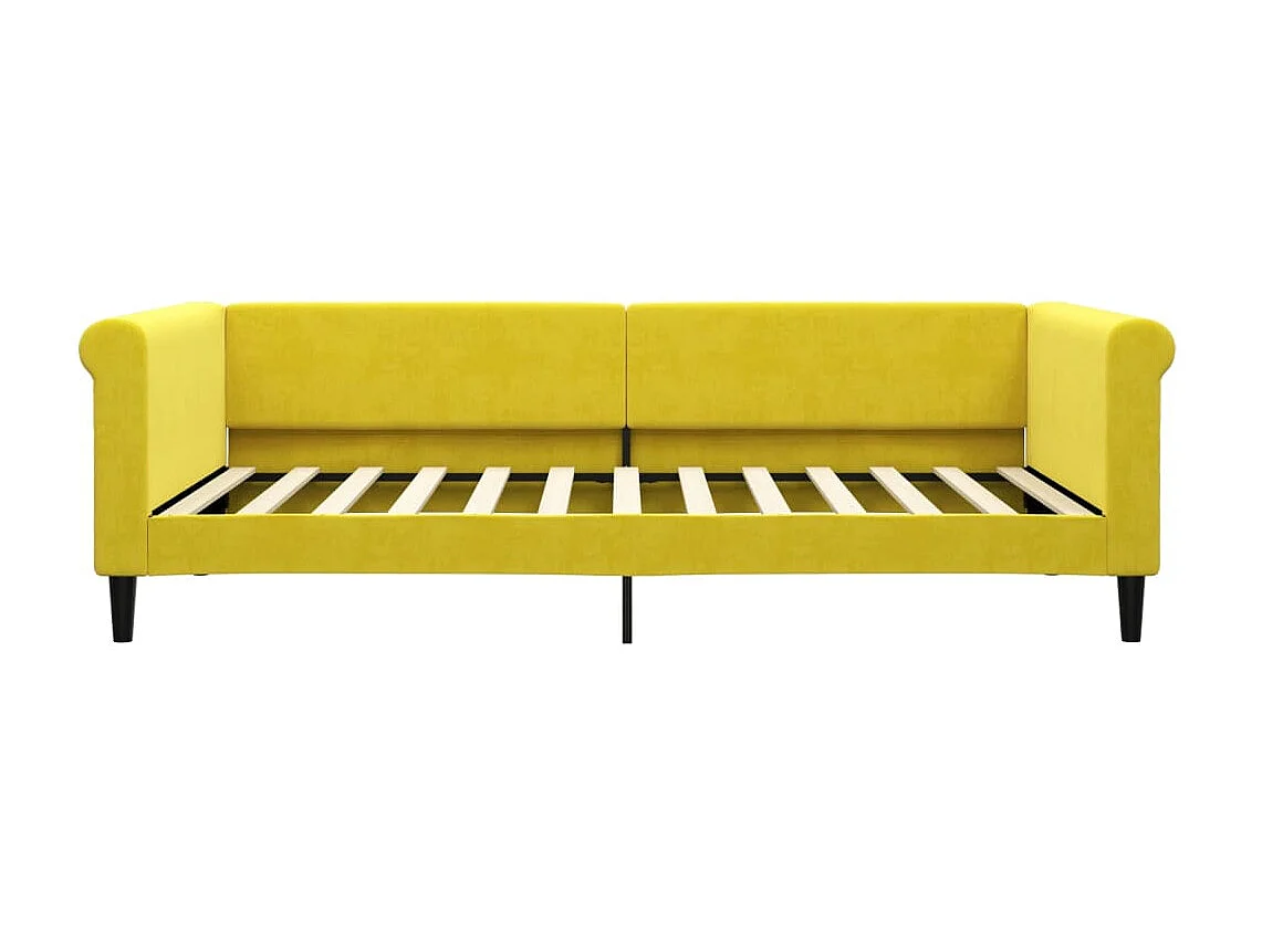 Lit - 100x200 cm avec matelas jaune velours WVGQ7001
