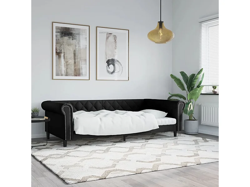 Lit - 100x200 cm noir similicuir WVGQ8149