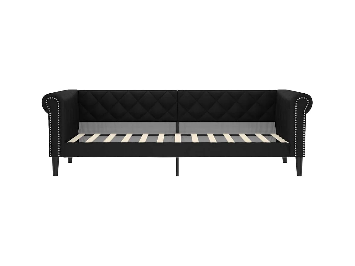 Sofá cama - 100x200 cm cuero sintético negro ES16437