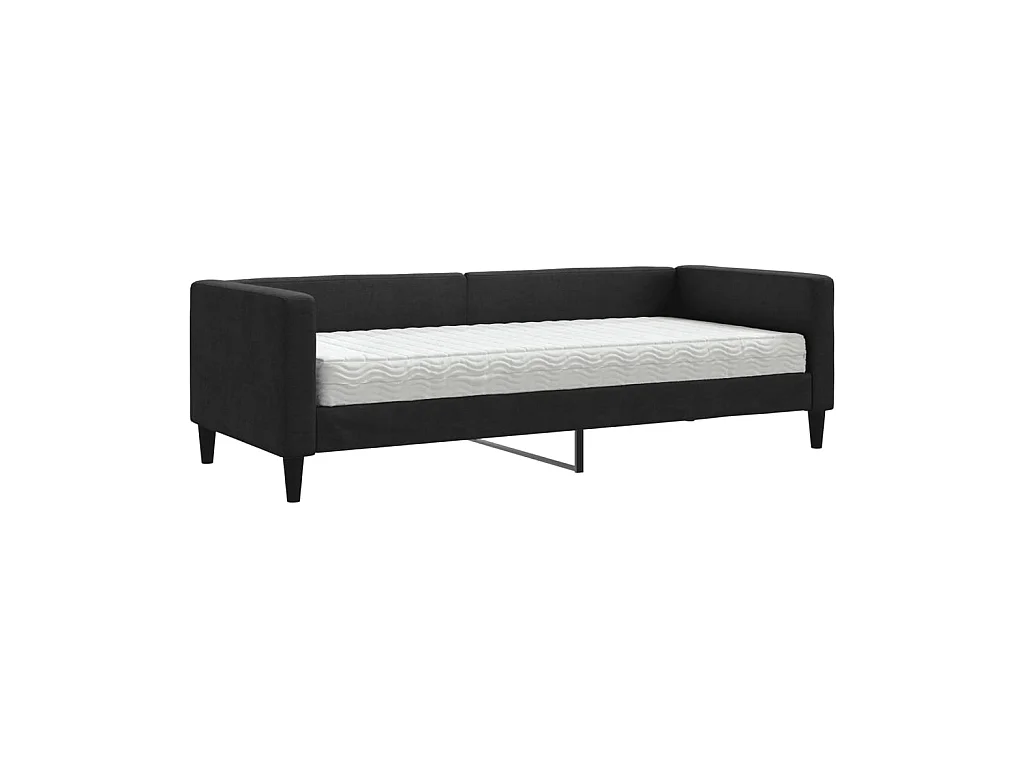 Sofá cama - 80x200 cm con colchón tela negro ES49403