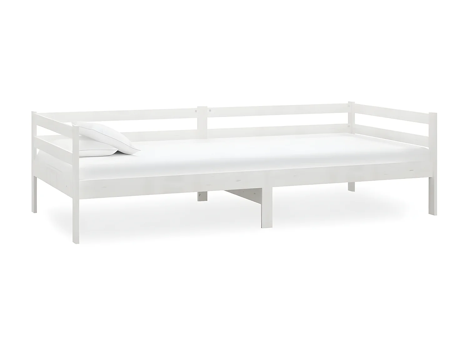 Lit - 90x200 cm Blanc Bois de pin massif WVGQ9223