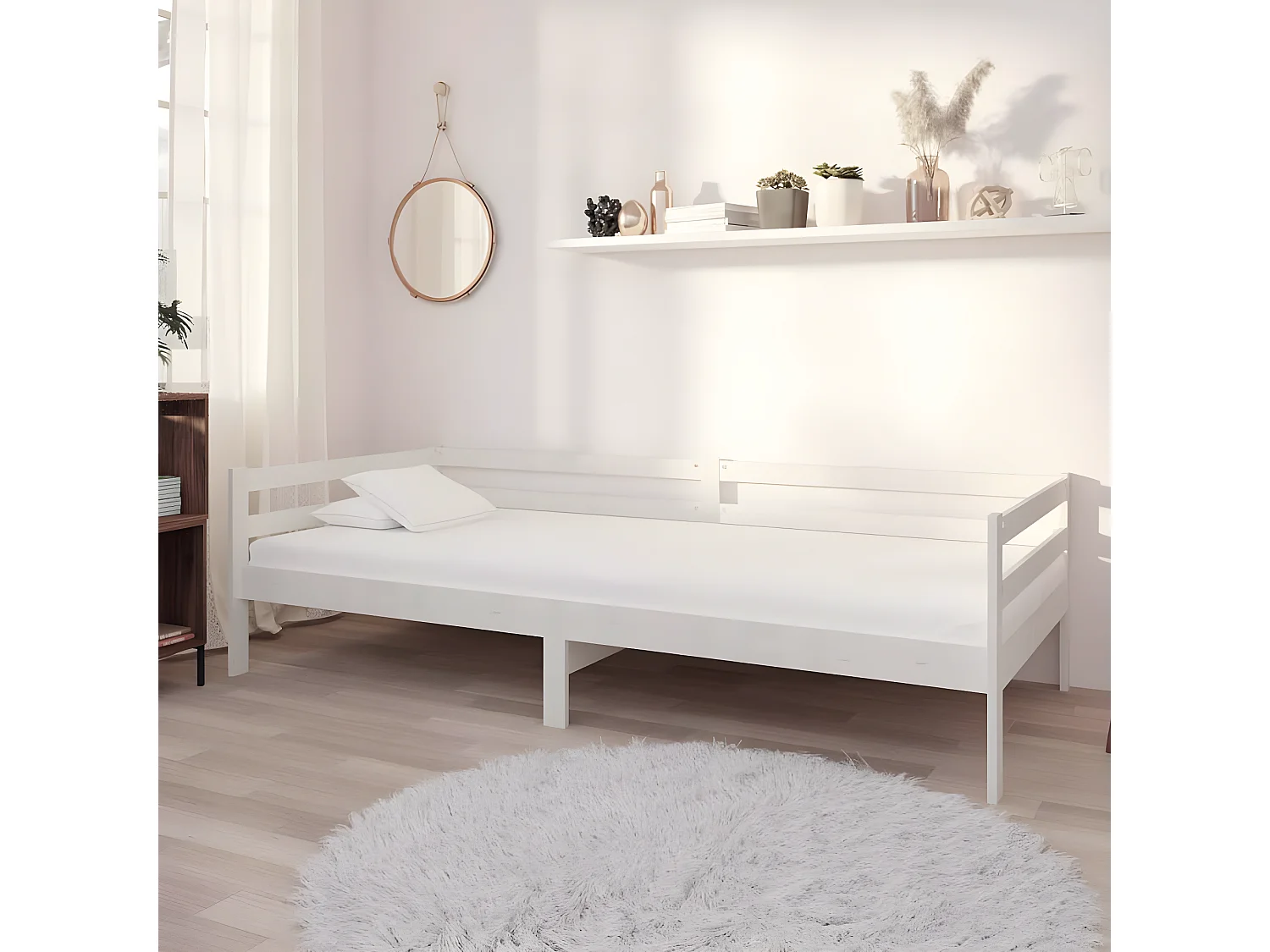 Lit - 90x200 cm Blanc Bois de pin massif WVGQ9223