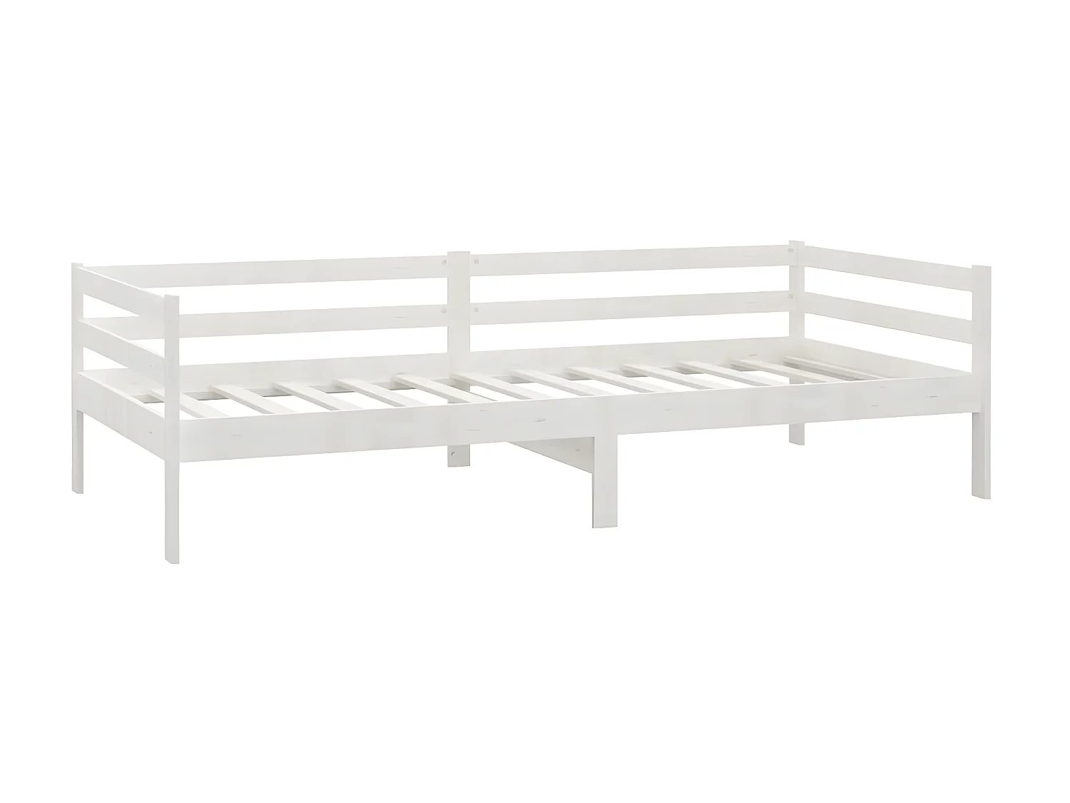 Lit - 90x200 cm Blanc Bois de pin massif WVGQ9223