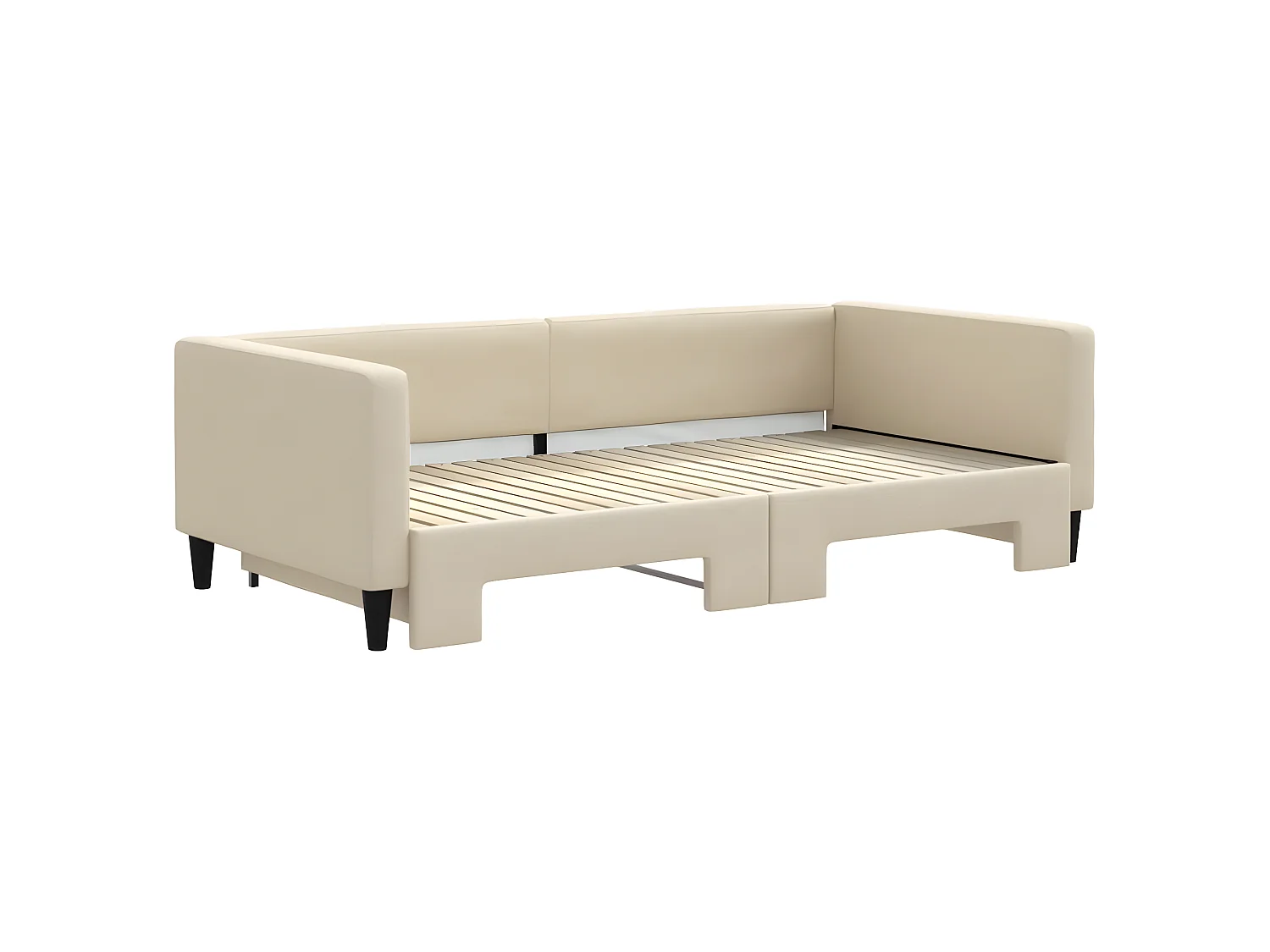 Lit gigogne crème 100x200 cm tissu WVGQ9124