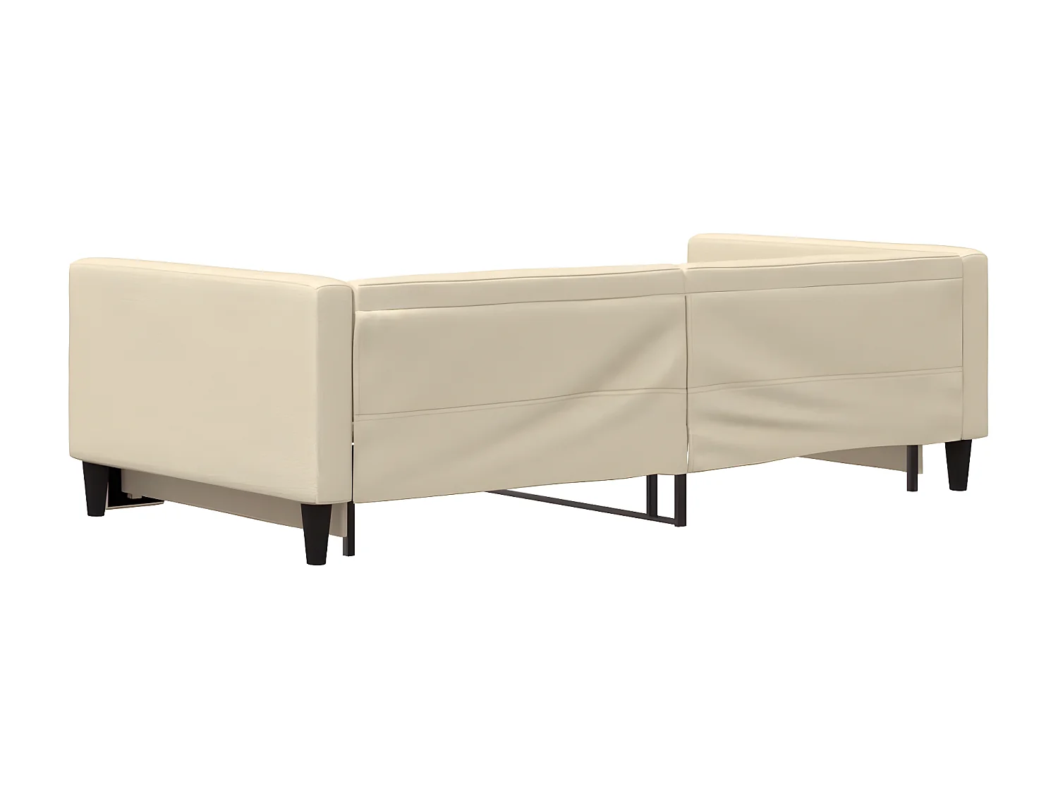 Lit gigogne crème 100x200 cm tissu WVGQ9124