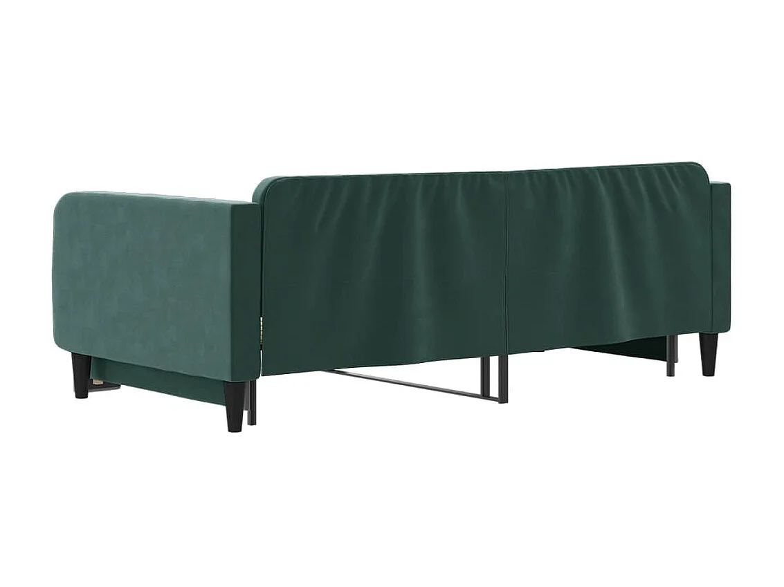 Lit gigogne vert foncé 100x200 cm velours ASW87537