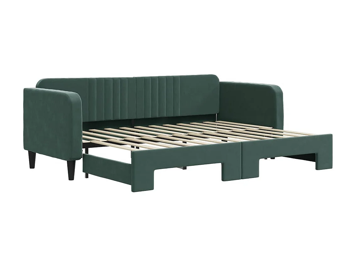 Lit gigogne vert foncé 80x200 cm velours WVGQ6386