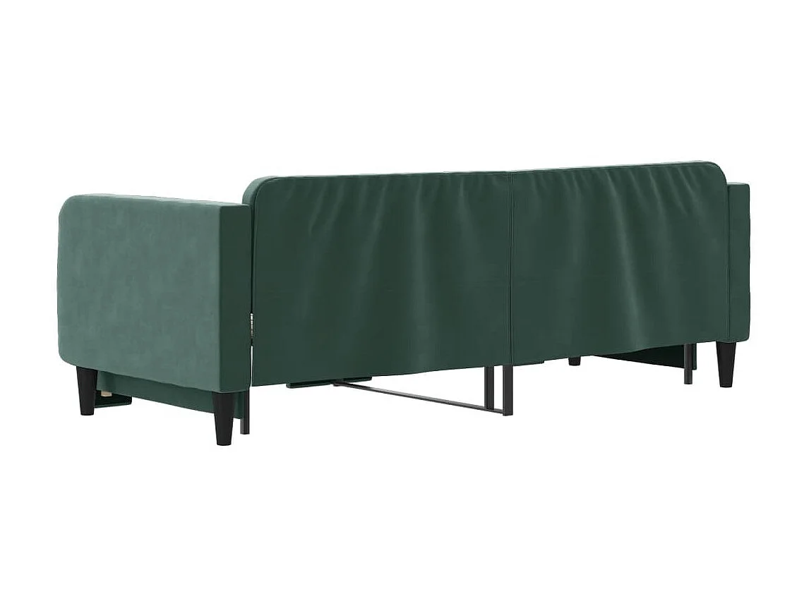 Lit gigogne vert foncé 80x200 cm velours WVGQ6386