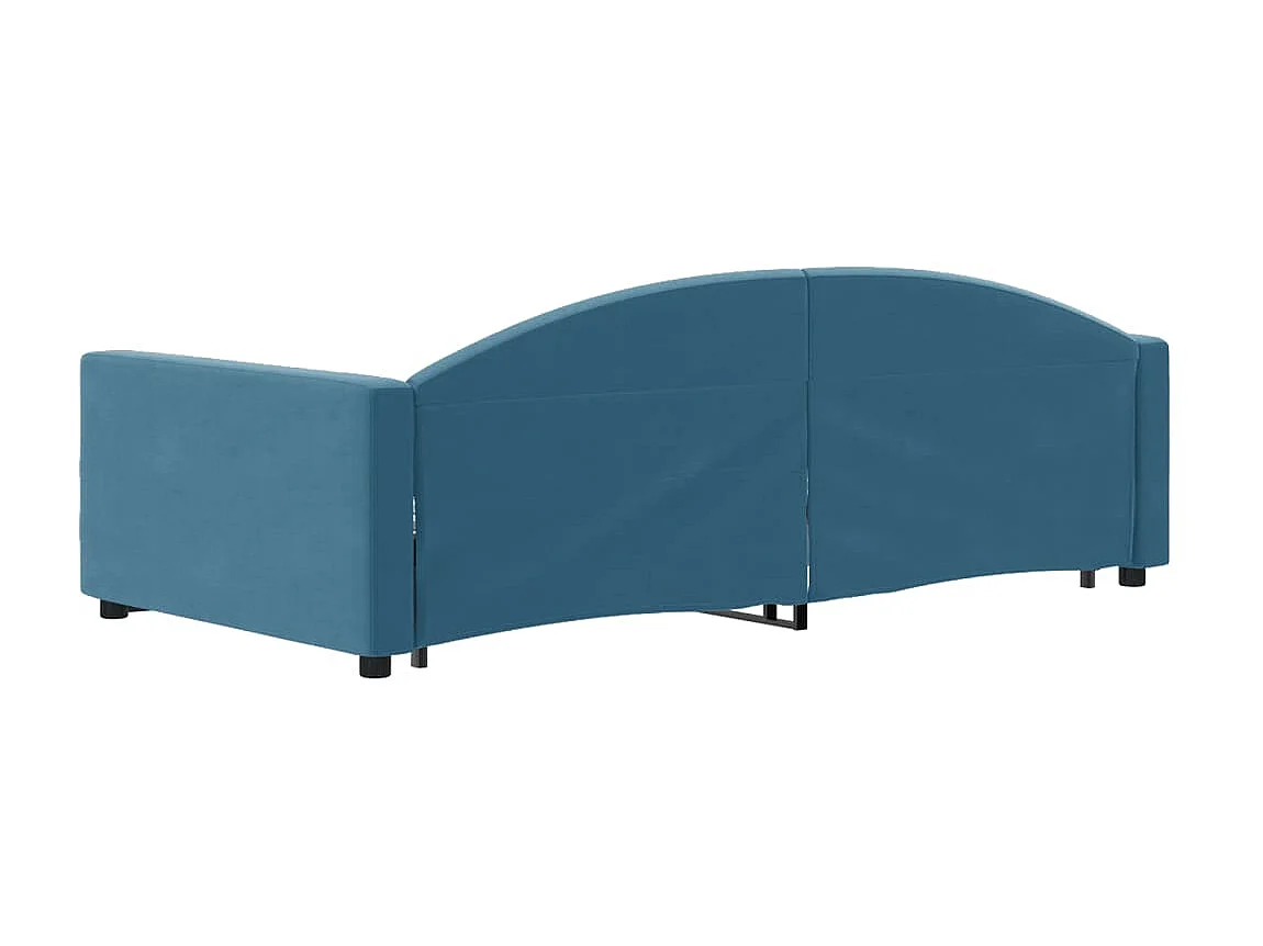 Cama nido con cajones terciopelo azul 100x200 cm ES529387