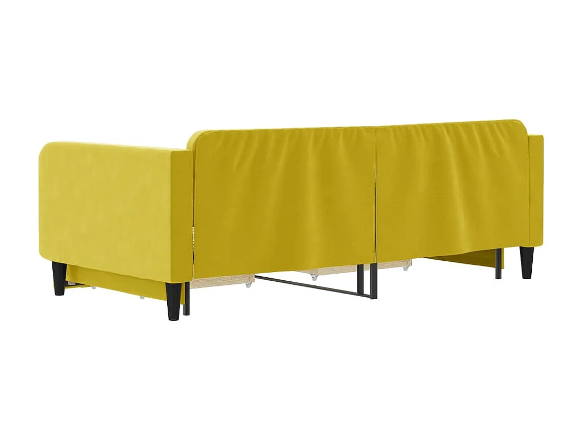 Tagesbett Ausziehbar,Ausziehbett mit Schubladen Gelb 100x200 cm Samt -gkd81187