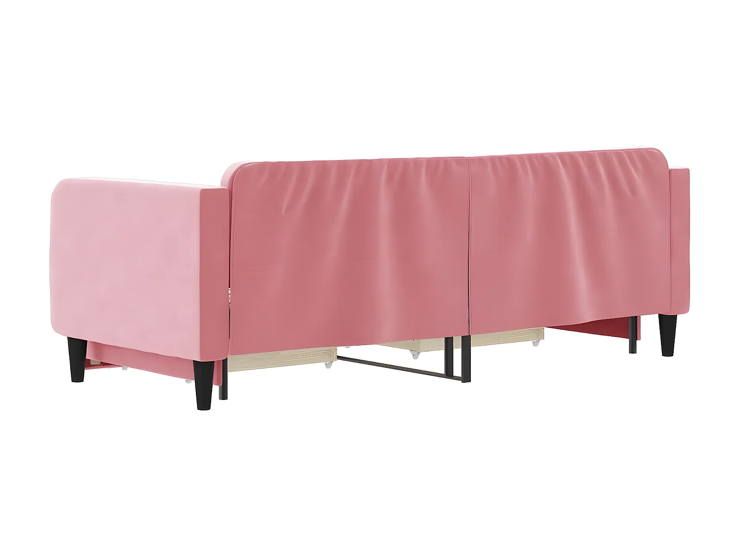 Tagesbett Ausziehbar,Ausziehbett mit Schubladen Rosa 80x200 cm Samt -gkd91192
