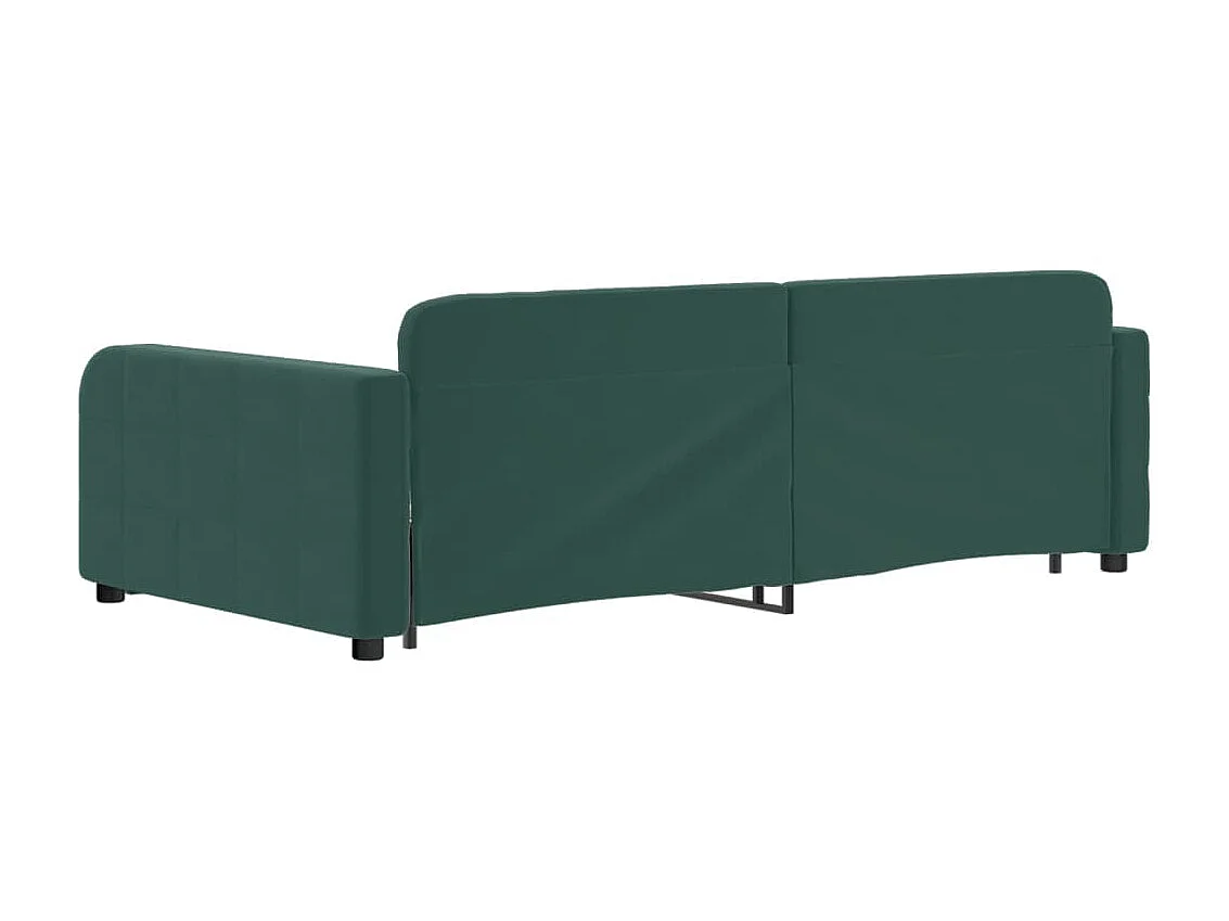 Lit gigogne et tiroirs vert foncé 100x200 cm velours ASW50206