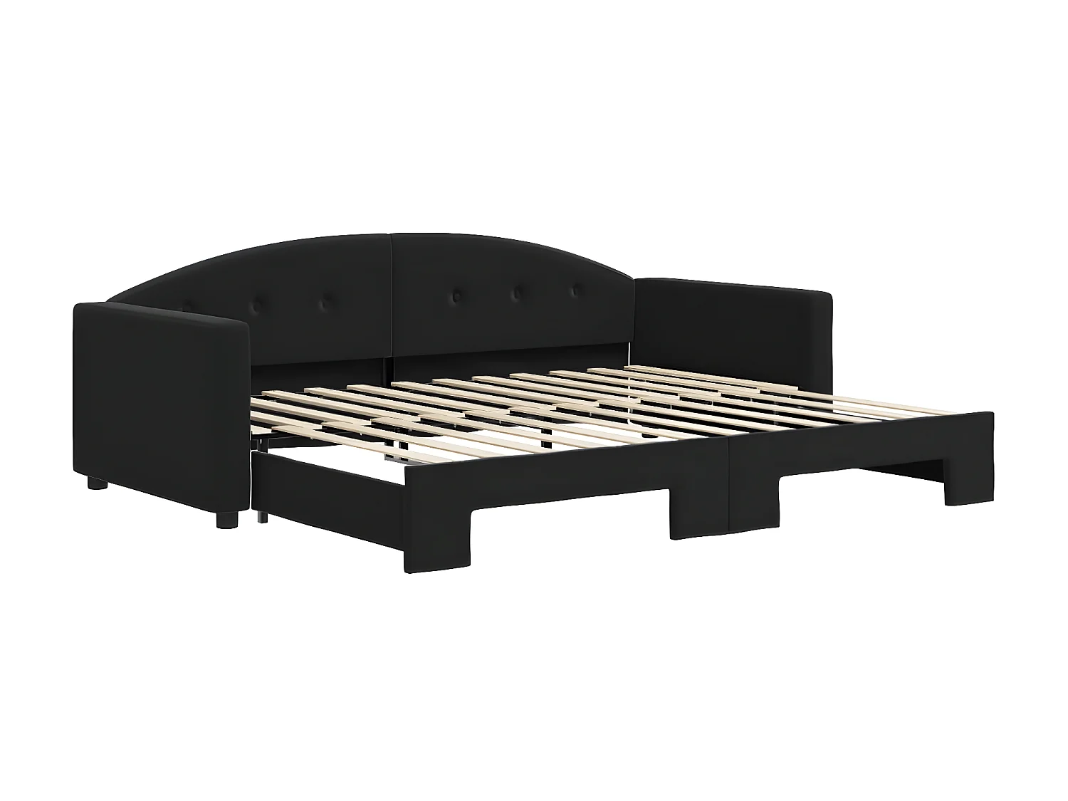 Lit gigogne noir 90x200 cm velours WVGQ8006