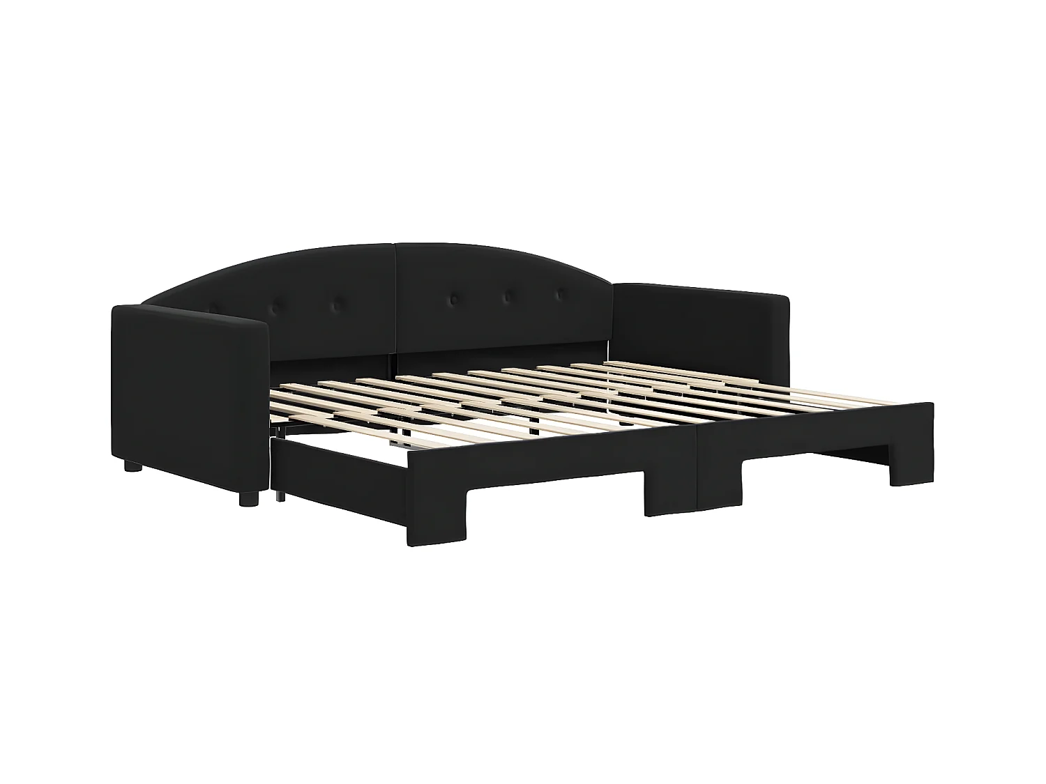 Lit gigogne noir 90x200 cm velours WVGQ8006