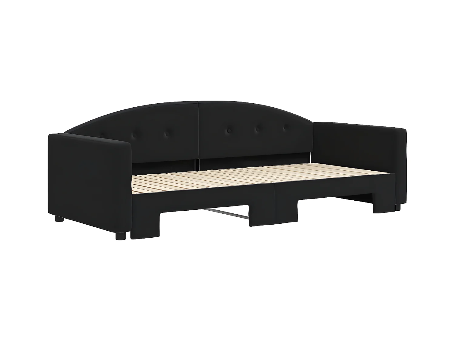Lit gigogne noir 90x200 cm velours WVGQ8006