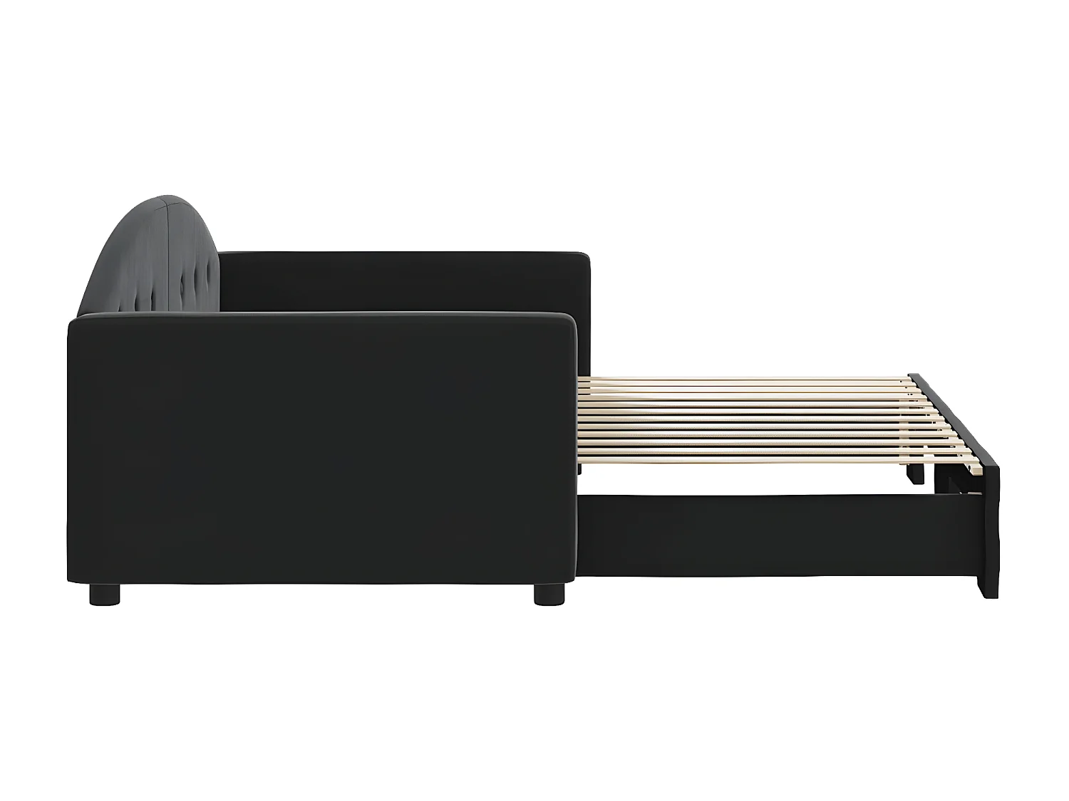 Cama nido terciopelo negro 90x200 cm ES401818