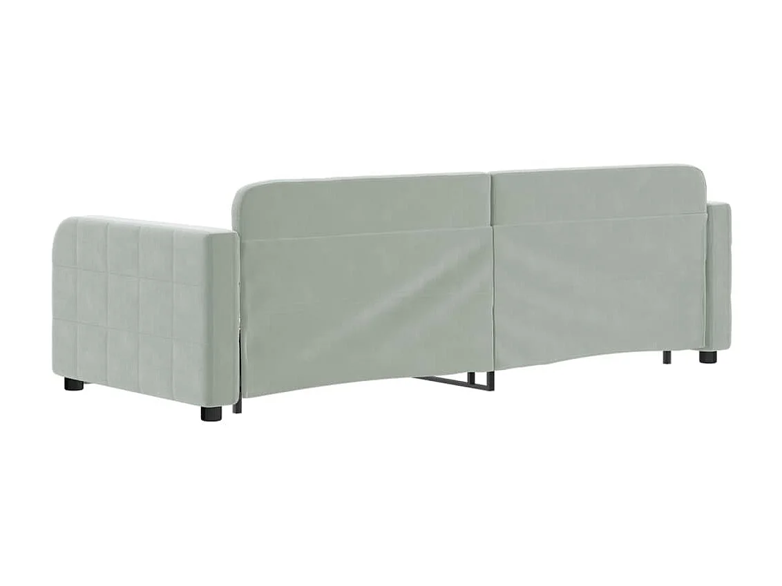 Tagesbett Ausziehbar,Ausziehbett Hellgrau 80x200 cm Samt -gkd31630