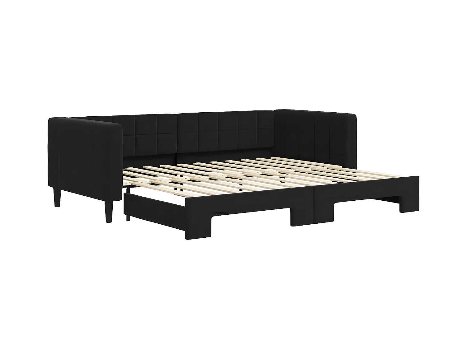Cama nido terciopelo negro 90x200 cm ES676765