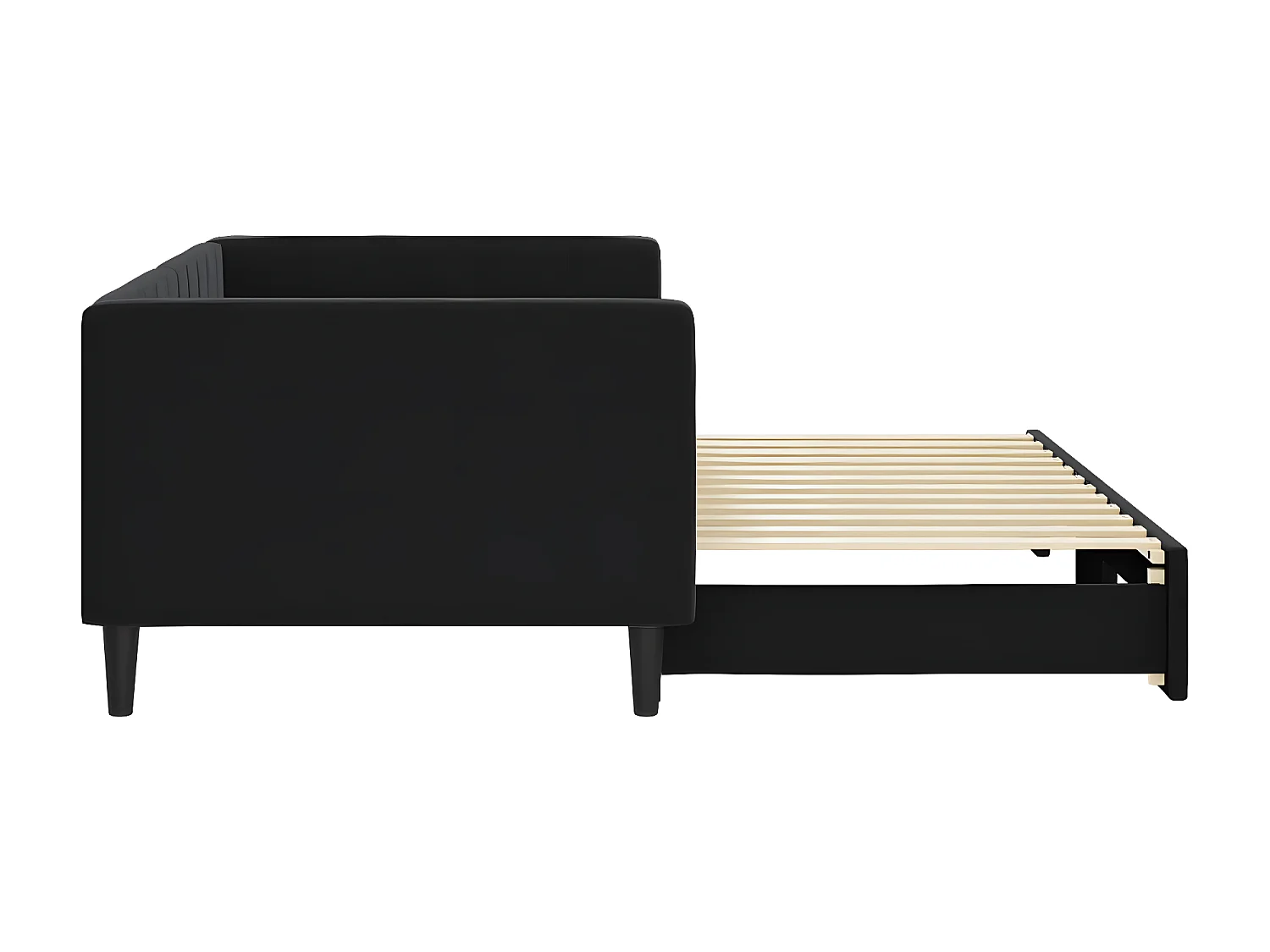 Lit gigogne noir 90x200 cm velours WVGQ7517