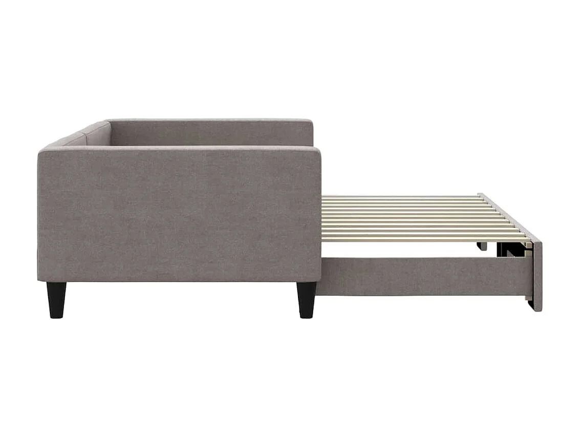 Lit gigogne taupe 100x200 cm tissu ASW68164