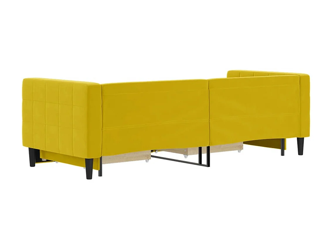 Cama nido - 80x200 cm con cajones terciopelo amarillo ES72258
