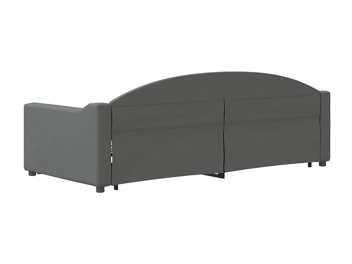 Slaapbank met onderschuifbed 90x190 cm stof donkergrijs NL58084