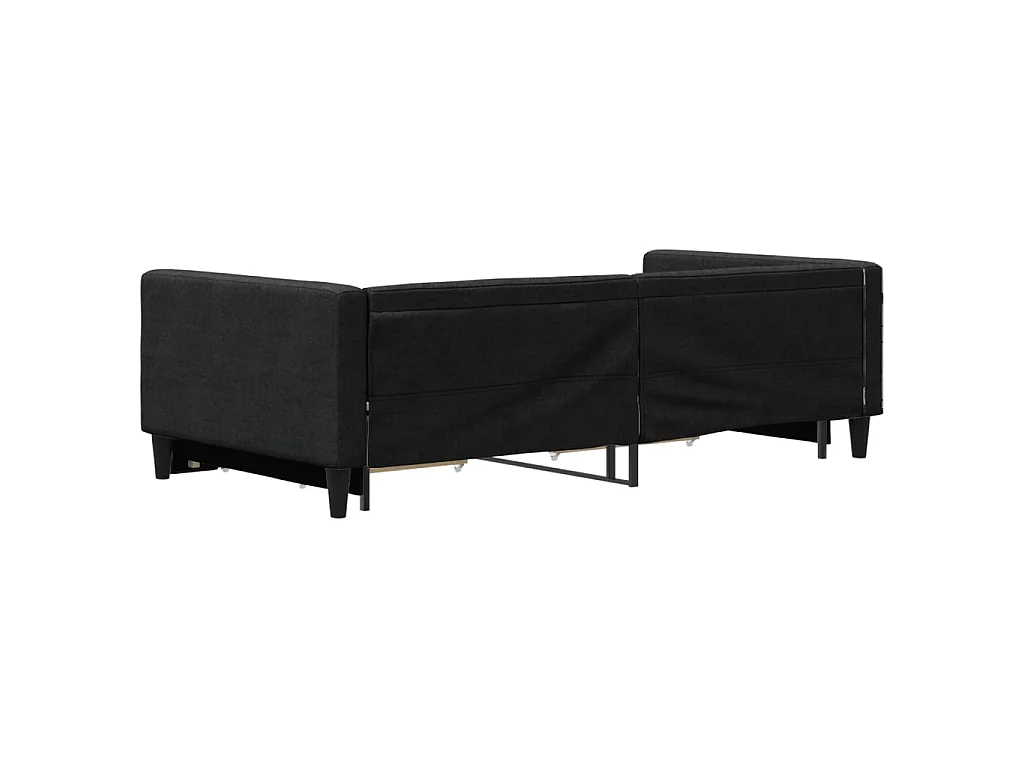 Cama dupla com gavetão e gavetas 100x200 cm tecido preto PT989854