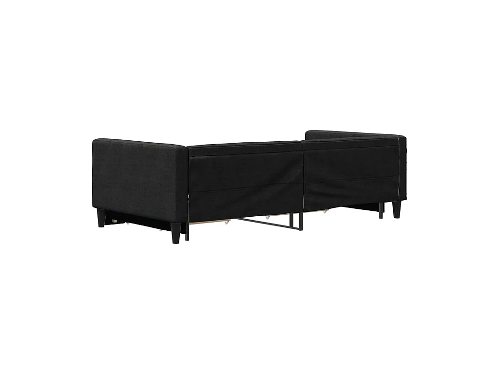 Cama nido con cajones tela negro 100x200 cm ES245949