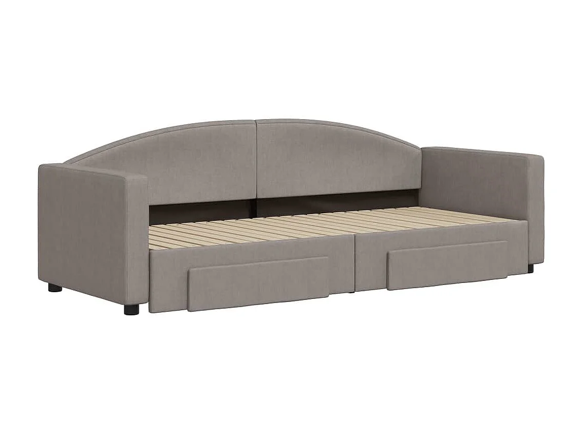 Cama dupla/gavetas 80x200 cm tecido cinza-acastanhado PT670510