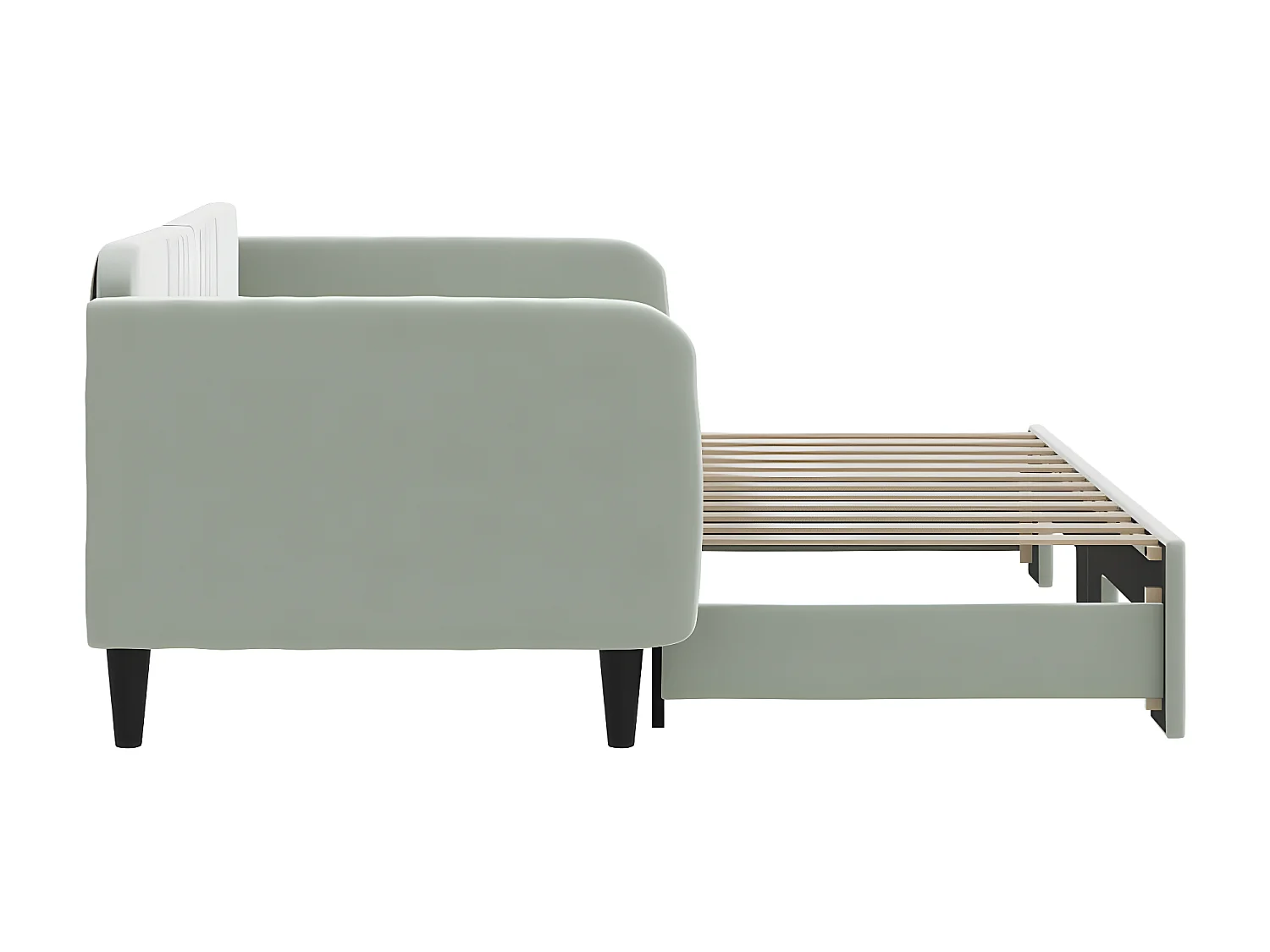 Lit gigogne gris clair 90x200 cm velours WVGQ5180