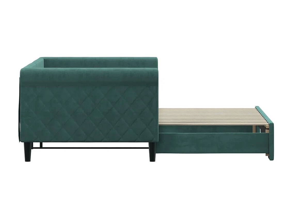 Lit gigogne vert foncé 90x200 cm velours WVGQ6544