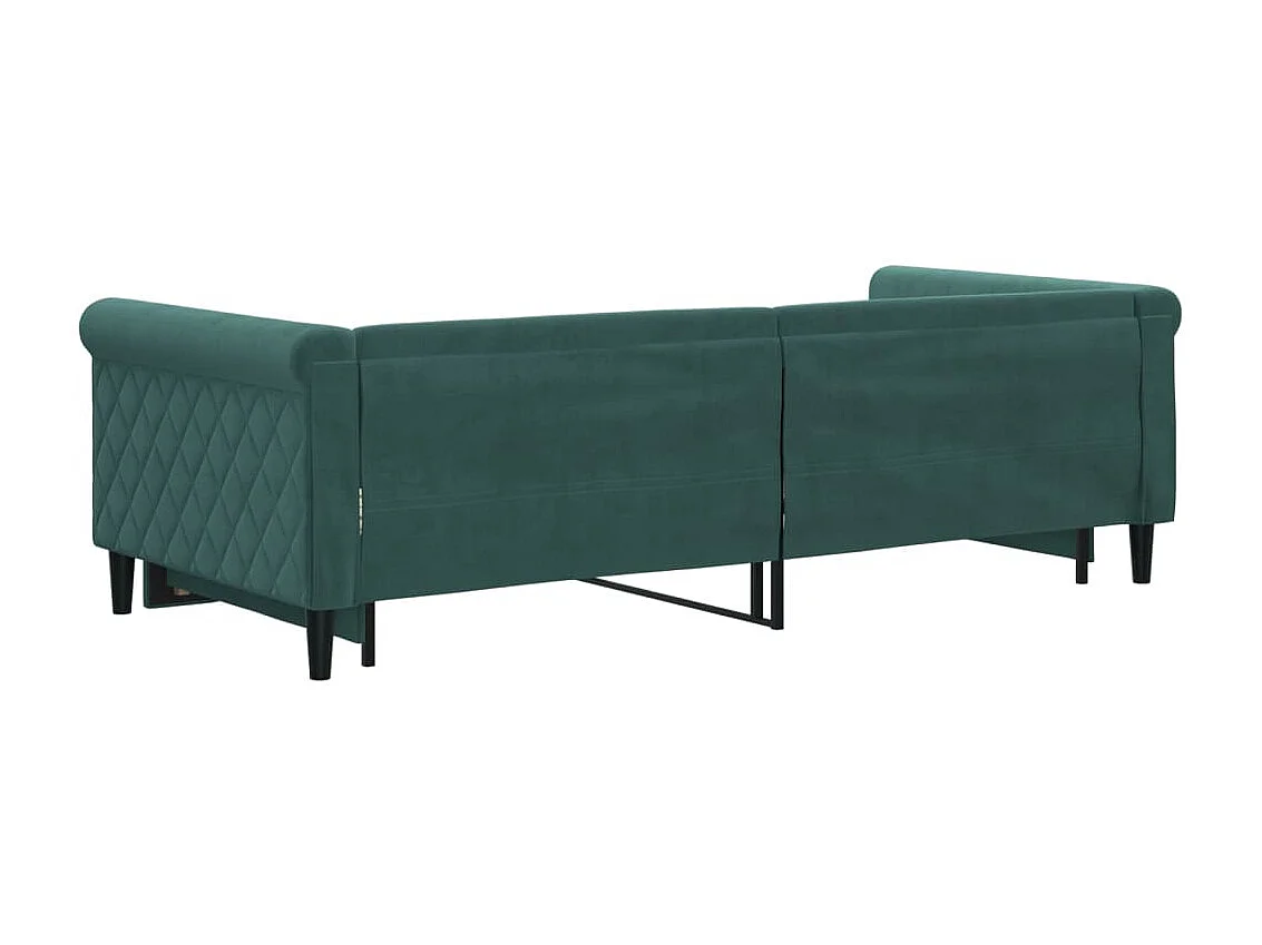 Lit gigogne vert foncé 90x200 cm velours WVGQ6544