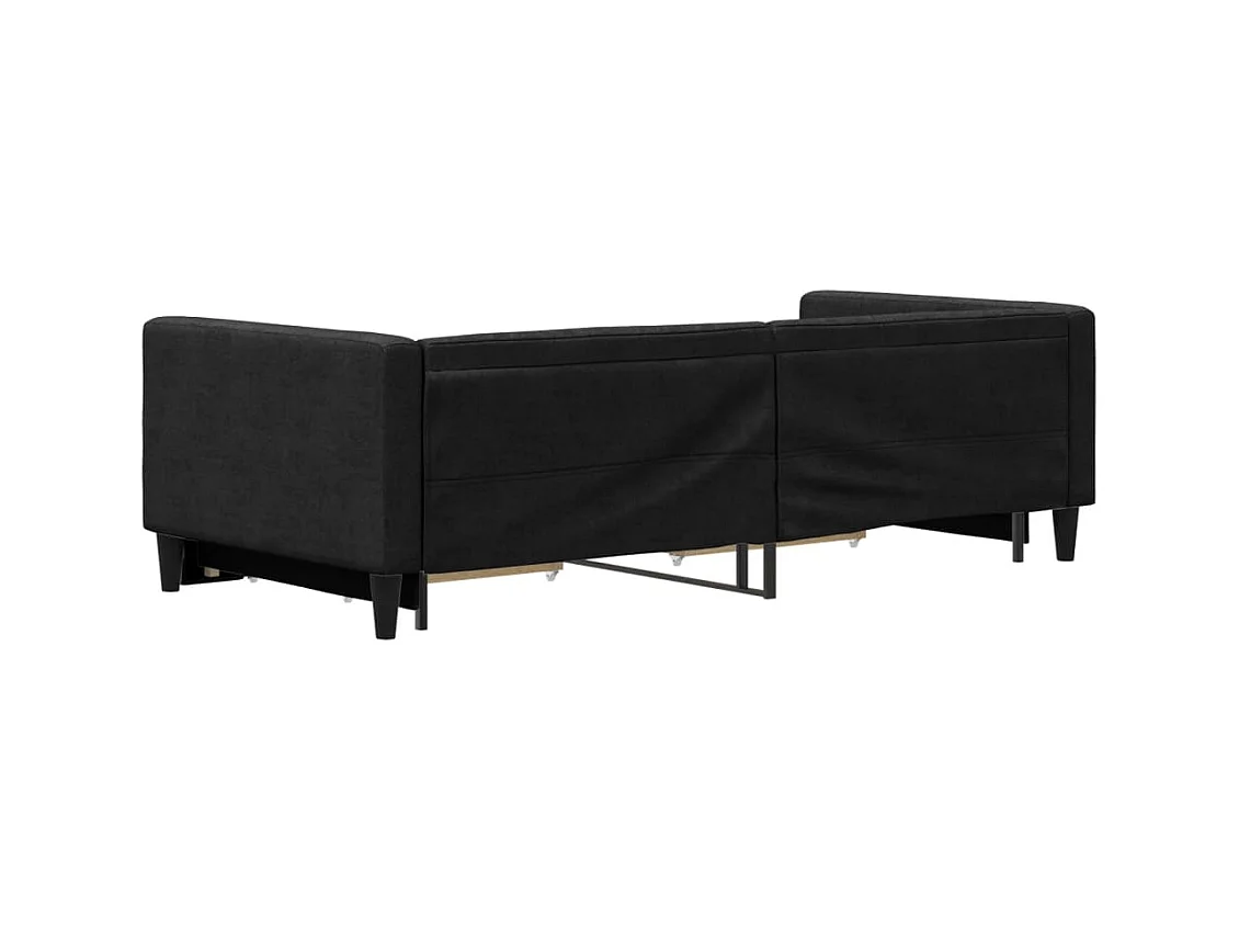 Cama nido - 90x200 cm con cajones tela negro ES69569