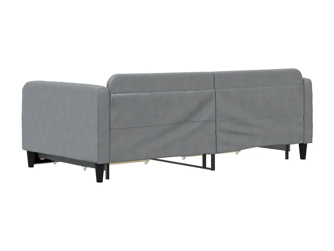 Lit gigogne et tiroirs gris clair 100x200 cm tissu WVGQ4359