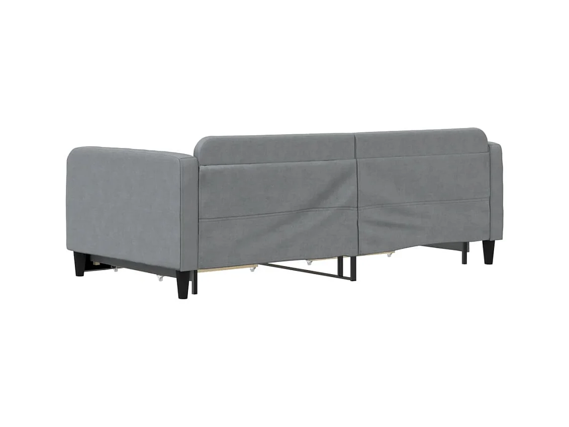 Lit gigogne et tiroirs gris clair 100x200 cm tissu WVGQ4359
