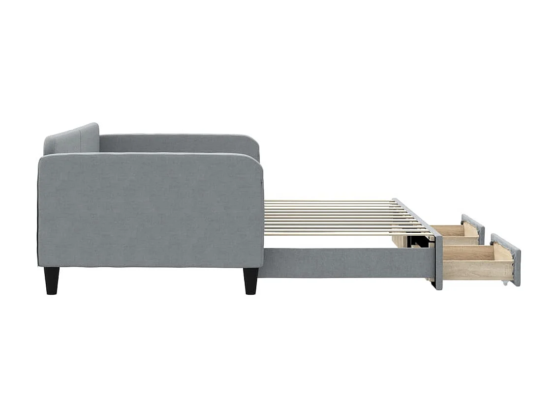 Cama dupla c/ gavetão e gavetas 100x200 cm tecido cinzento-claro PT396371