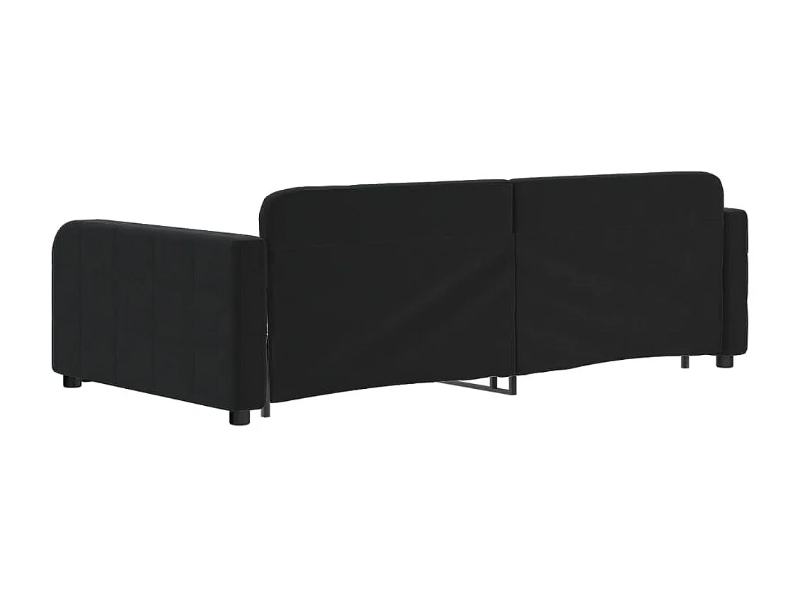 Lit gigogne noir 100x200 cm velours ASW11782