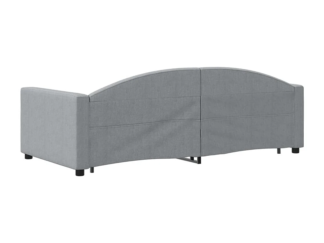 Lit gigogne et tiroirs gris clair 90x190 cm tissu WVGQ9056