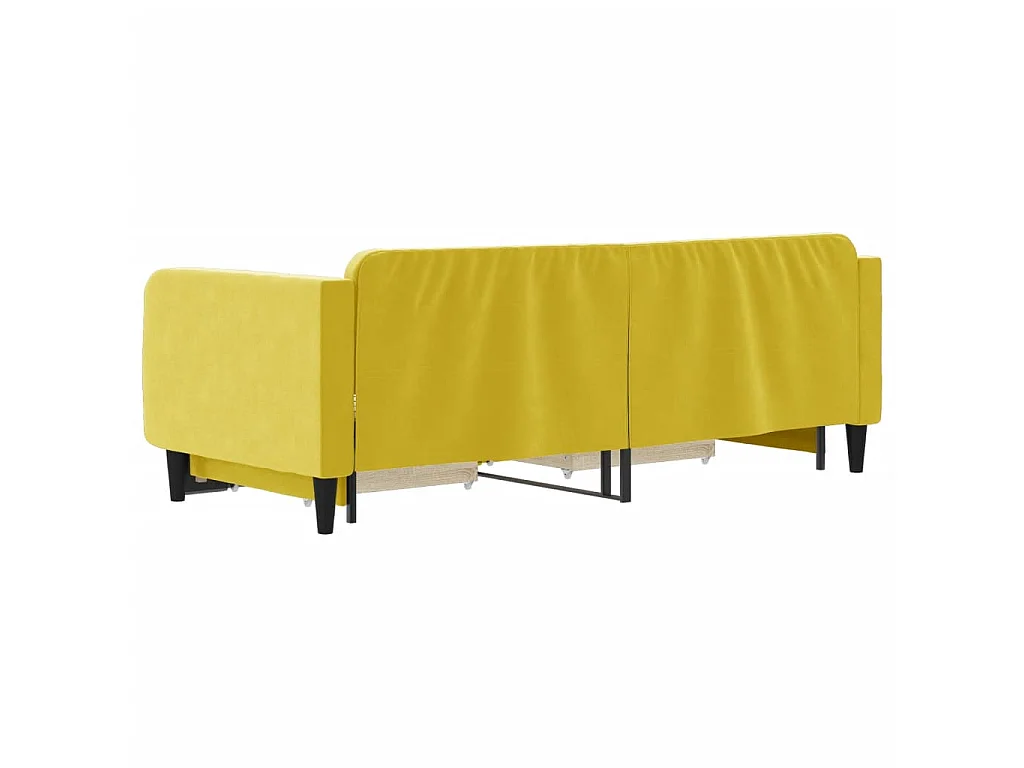 Tagesbett Ausziehbar,Ausziehbett mit Schubladen Gelb 90x200 cm Samt -gkd79662